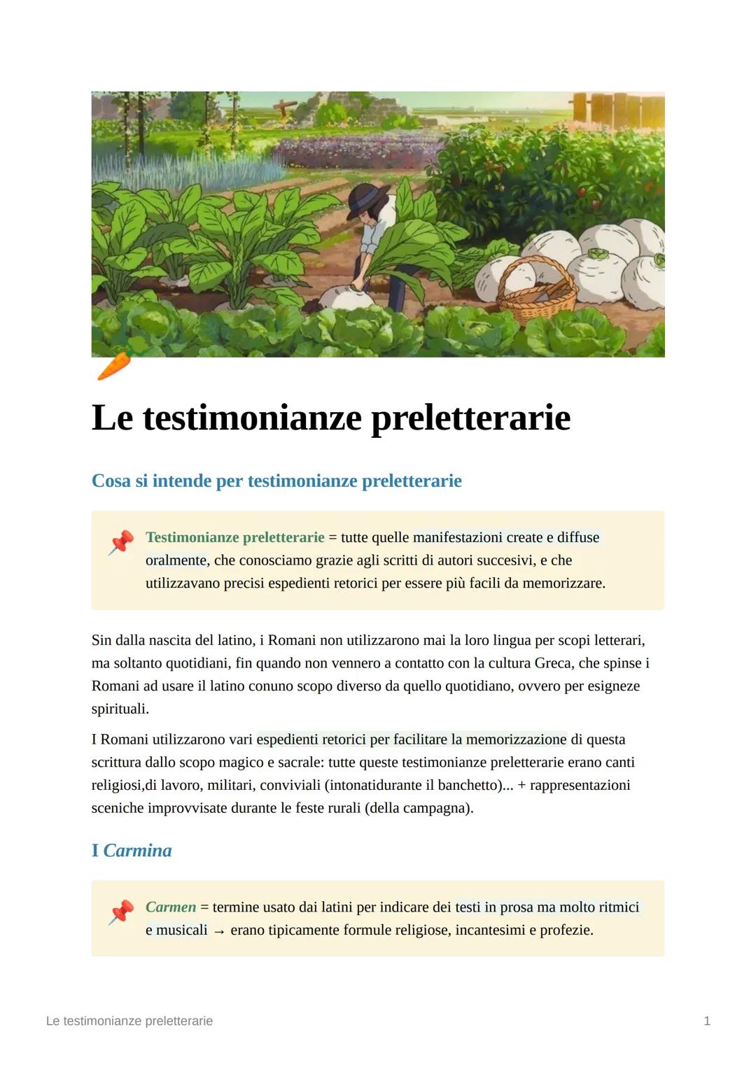 # Le testimonianze preletterarie

Cosa si intende per testimonianze preletterarie

Testimonianze preletterarie = tutte quelle manifestazioni