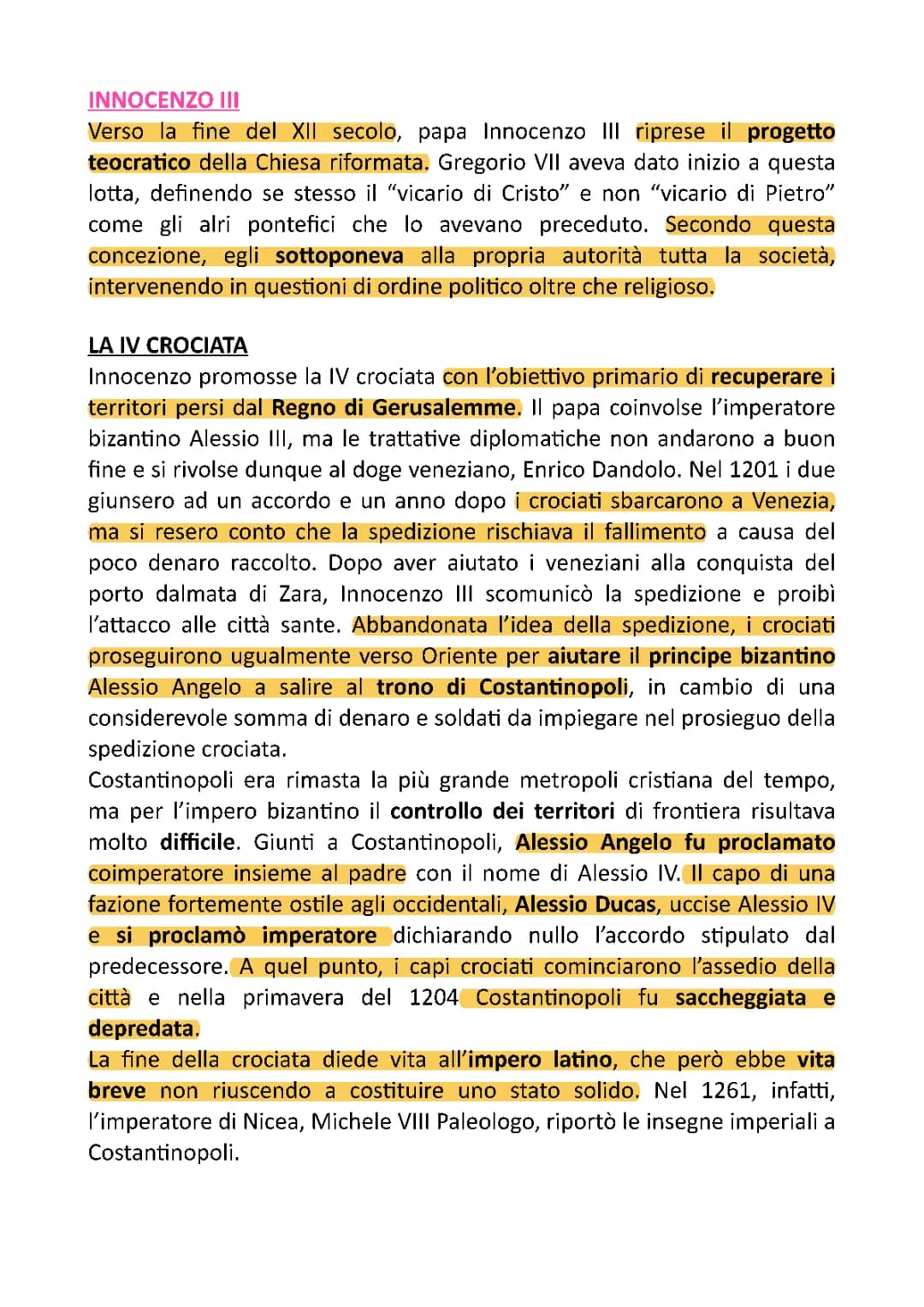 Cosa ha fatto Innocenzo III? La Quarta Crociata e il Concilio Lateranense IV