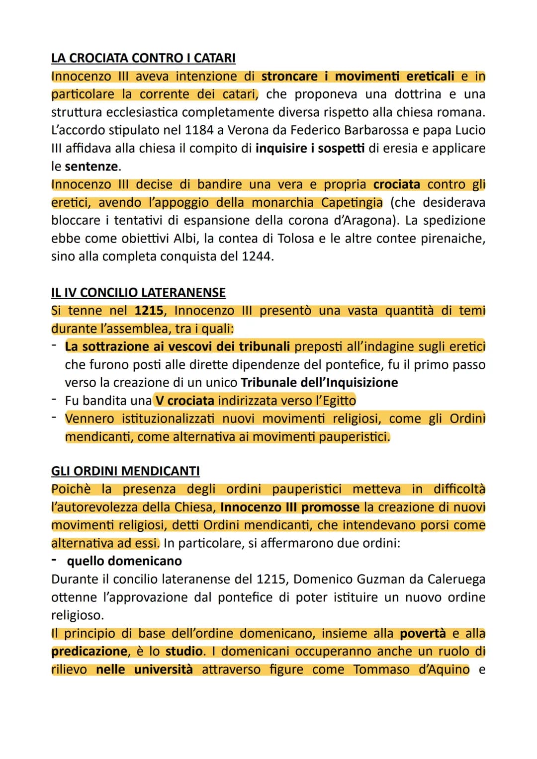 INNOCENZO III
Verso la fine del XII secolo, papa Innocenzo III riprese il progetto
teocratico della Chiesa riformata. Gregorio VII aveva dat