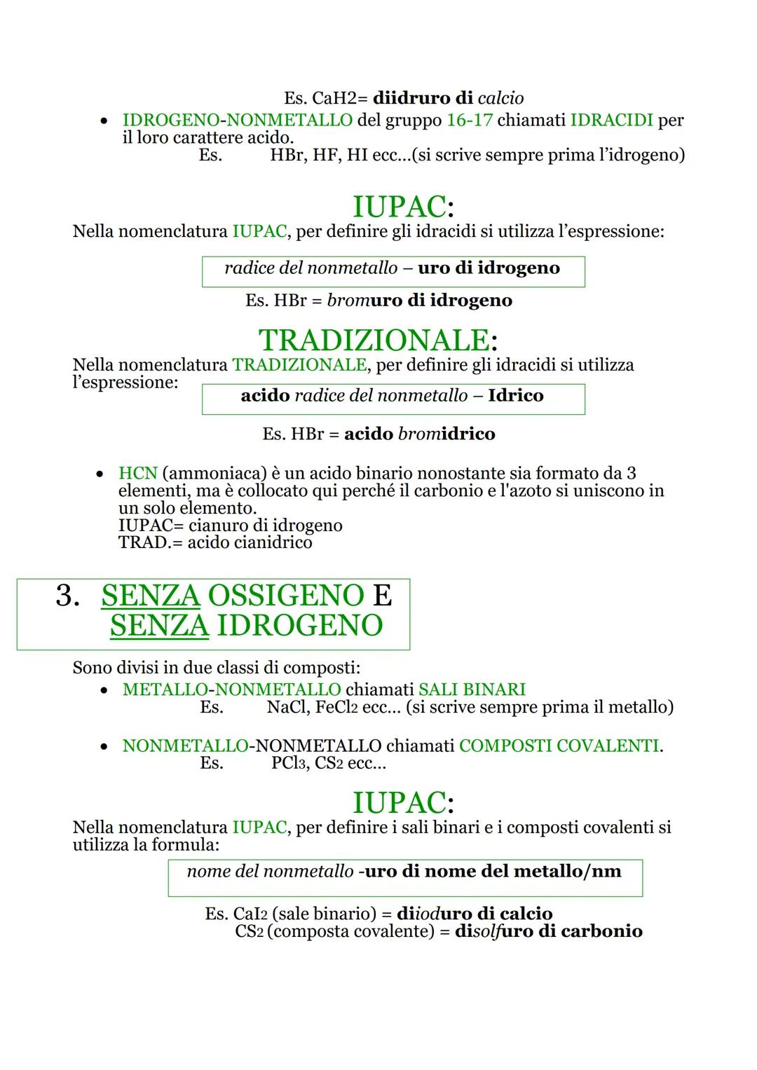 COMPOSTI INORGANICI
COMPOSTO: sostanza pura formata da atomi differenti (es. H20).
Tipo di materia formata da particelle uguali.
INORGANICO: