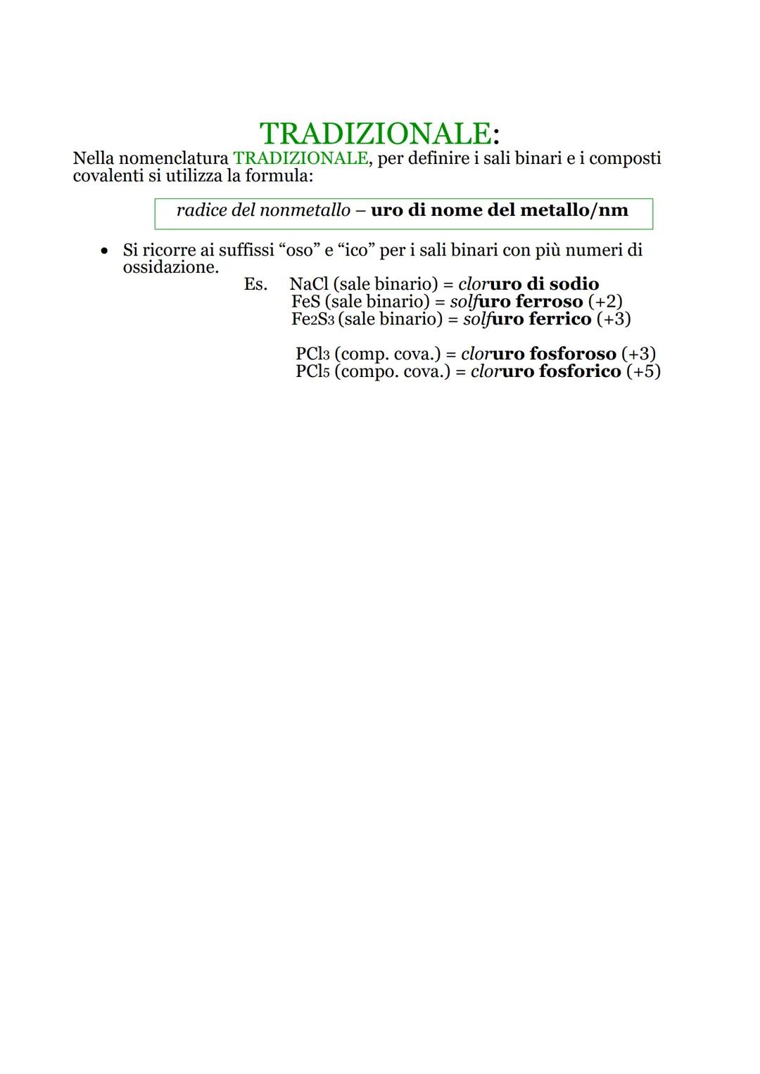 COMPOSTI INORGANICI
COMPOSTO: sostanza pura formata da atomi differenti (es. H20).
Tipo di materia formata da particelle uguali.
INORGANICO: