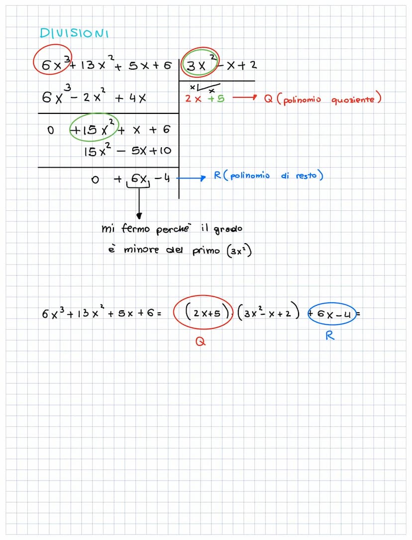 
<h3 id="definizionedipolinomi">Definizione di polinomi</h3>
<p>Un polinomio è un'espressione algebrica composta da una somma di monomi. Ess