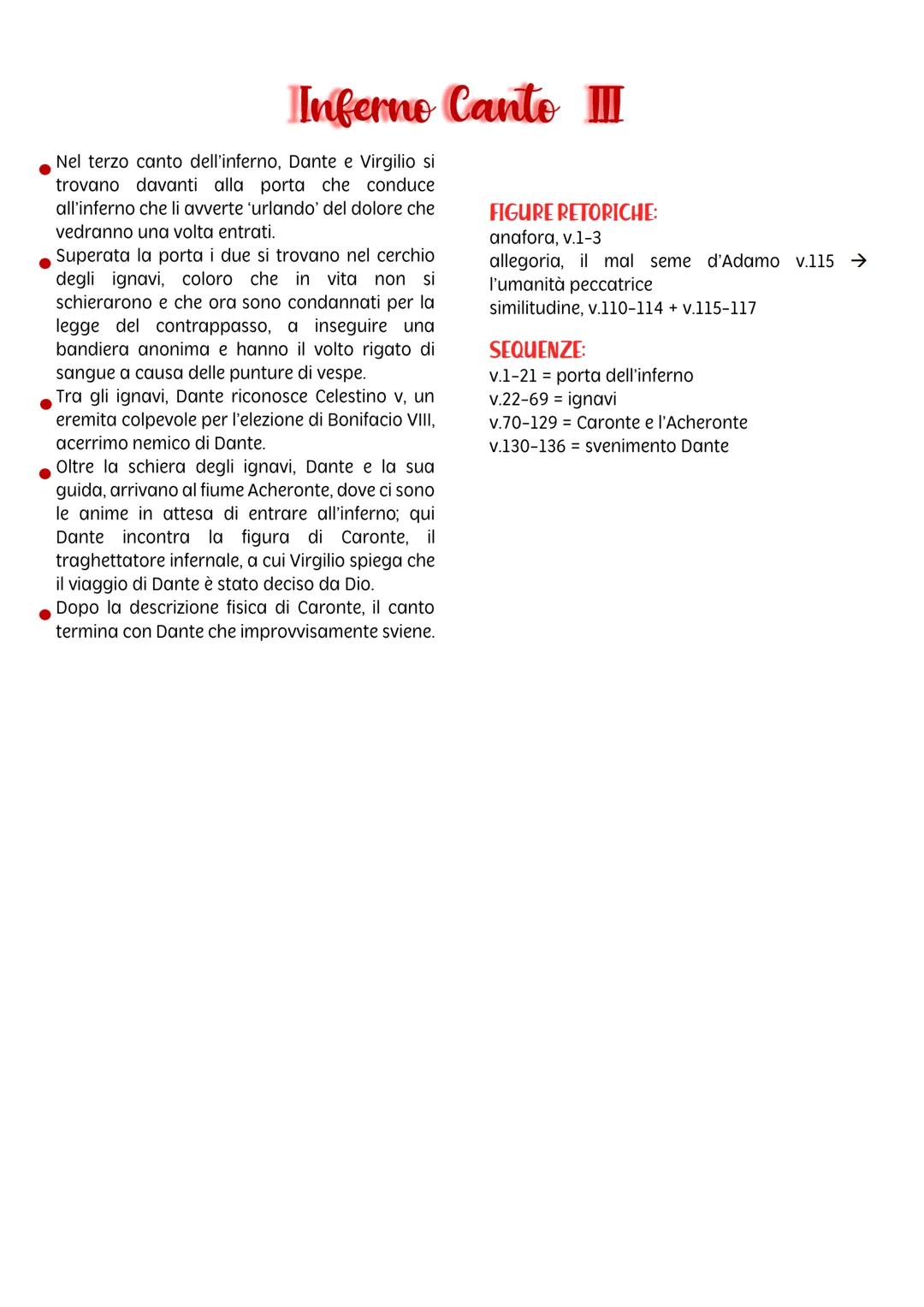 # Inferno Canto I

• Nel primo canto della Divina Commedia Dante si
trova smarrito nella selva oscura, allegoria del
peccato. Dante si ritro