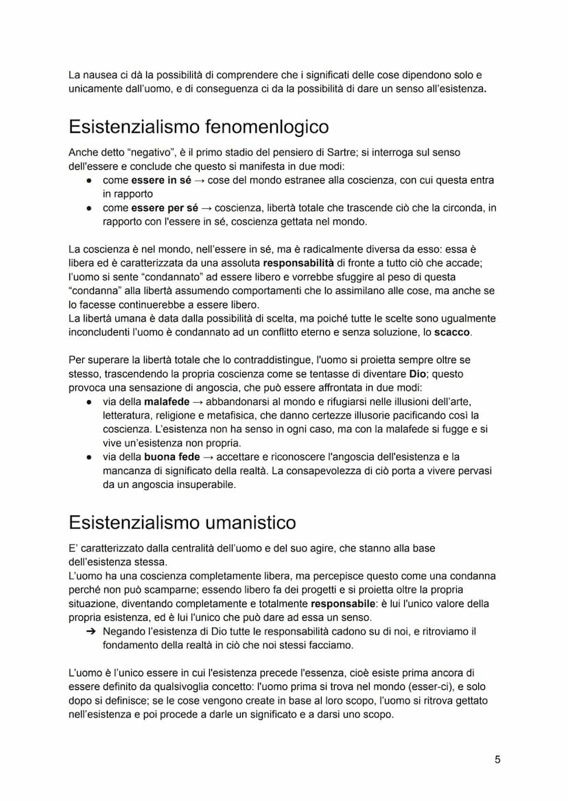 Esistenzialismo
Nasce negli anni '20-'30 ma si sviluppa dopo la seconda guerra mondiale, diventando una
moda negli anni '50-'60.
Rappresenta