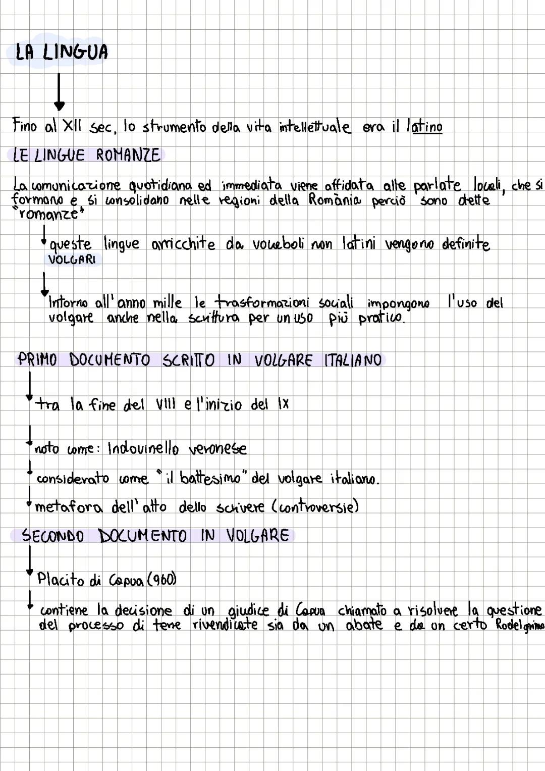 Nascita delle lingue romanze, lingua d’oc e lingue d’oil. 