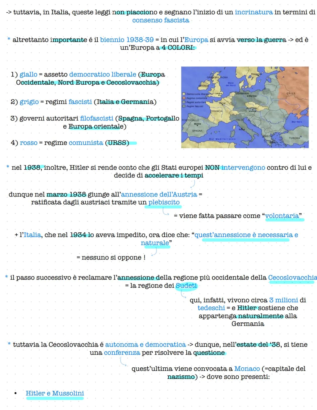 II GUERRA MONDIALE
* prima di descrivere le dinamiche del conflitto occorre far focus su una serie di avvenimenti
che:
hanno portato l'Europ