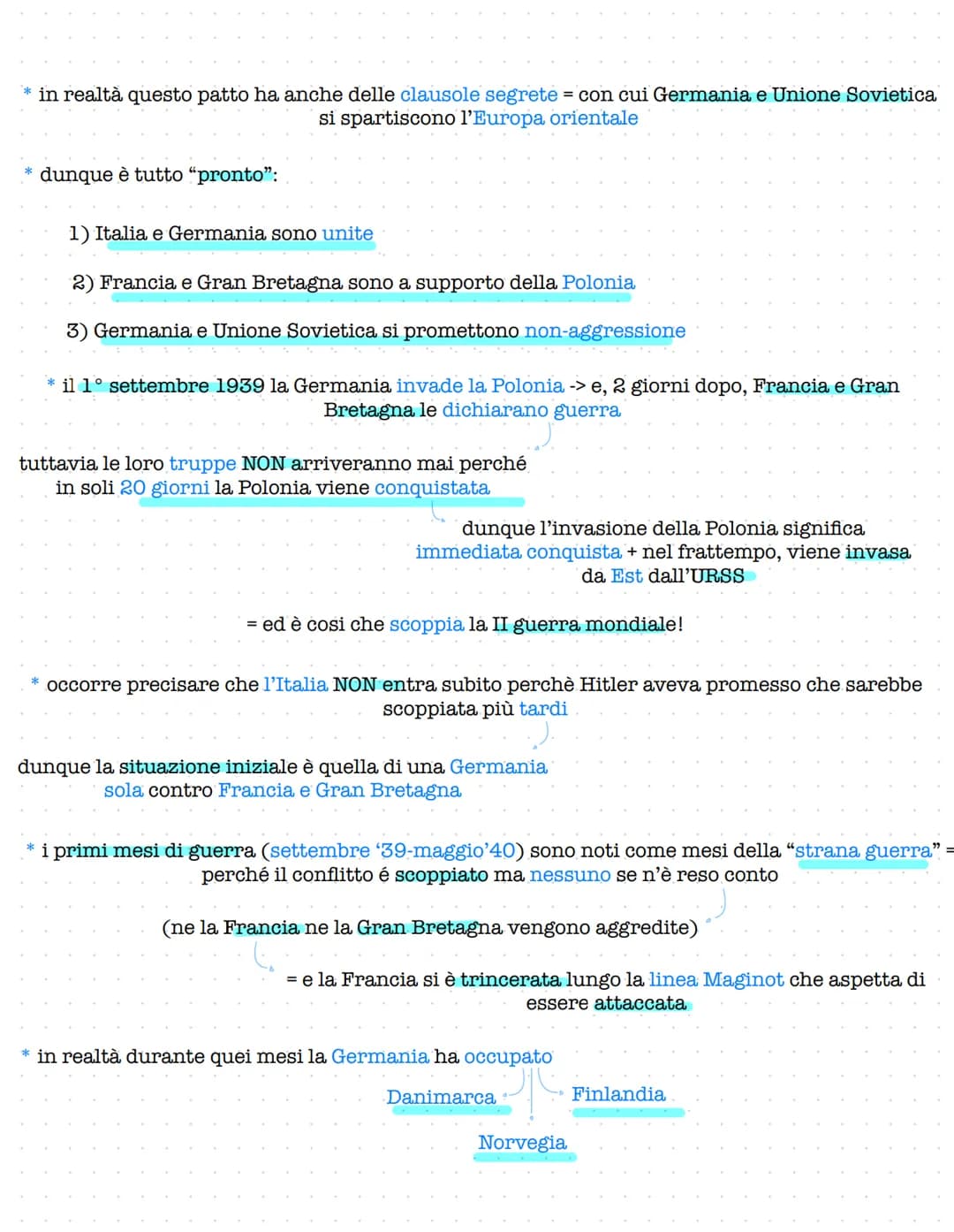 II GUERRA MONDIALE
* prima di descrivere le dinamiche del conflitto occorre far focus su una serie di avvenimenti
che:
hanno portato l'Europ