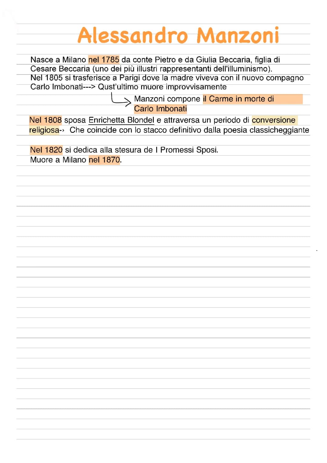 Trama e Analisi del Testo de I Promessi Sposi - Scheda e Riassunto PDF