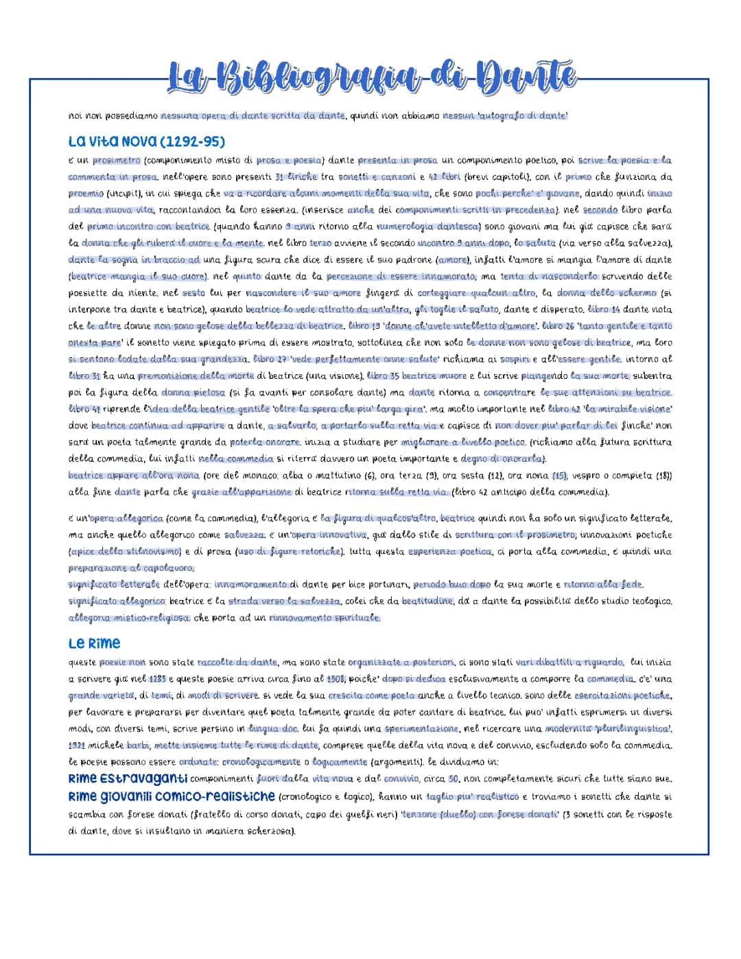 Dante Bibliografia (approfondita)