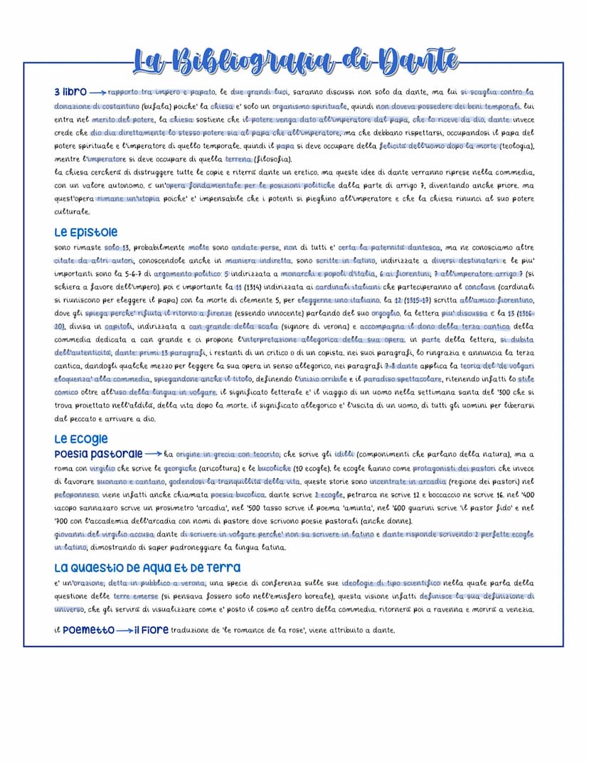 La Bibliografia di Dante
noi non possediamo nessuna opera di dante scritta da dante, quindi non abbiamo nessun 'autografo di dante'
La vita 