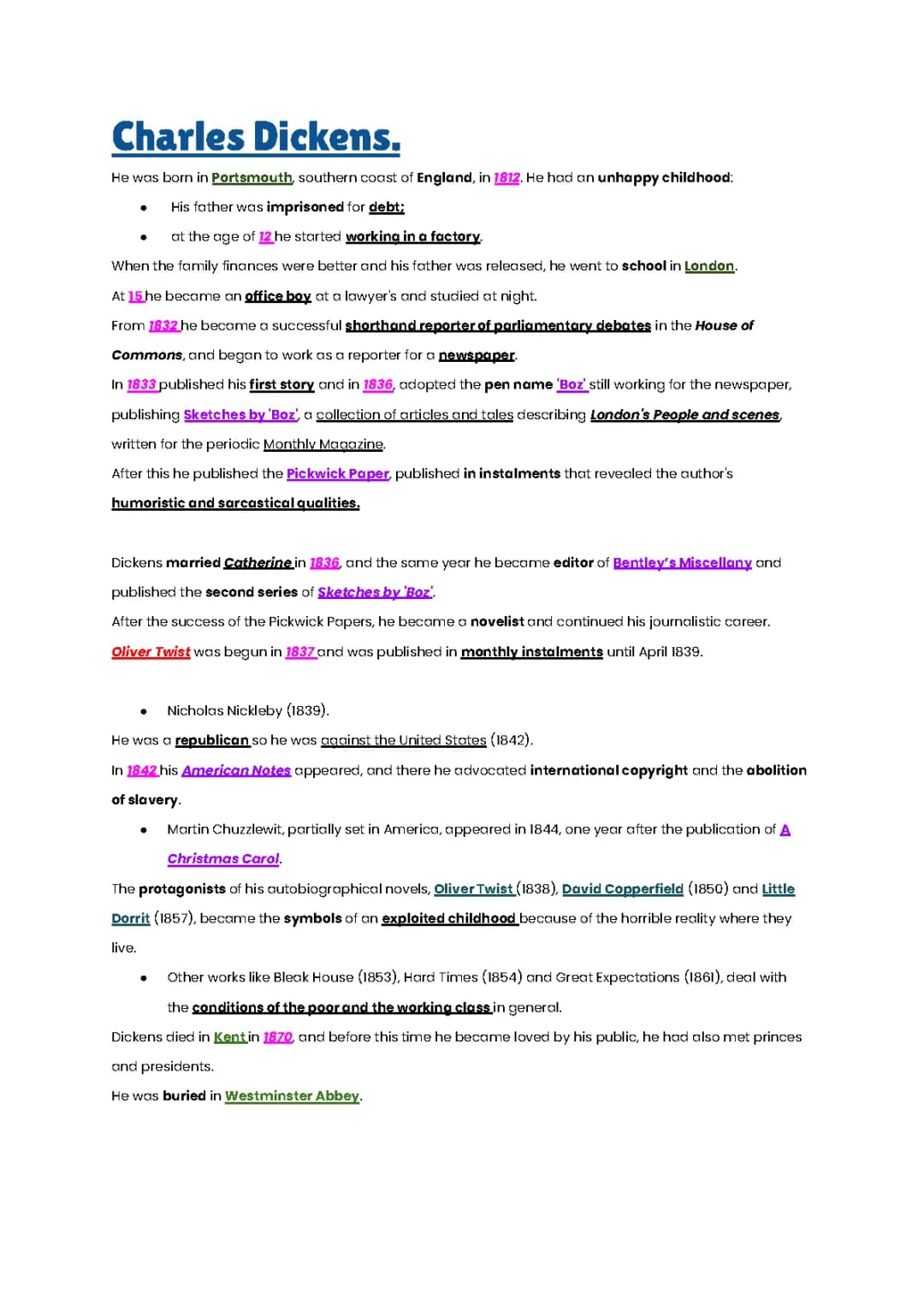 Oliver Twist Summary and Characters Explained - PDF Included!