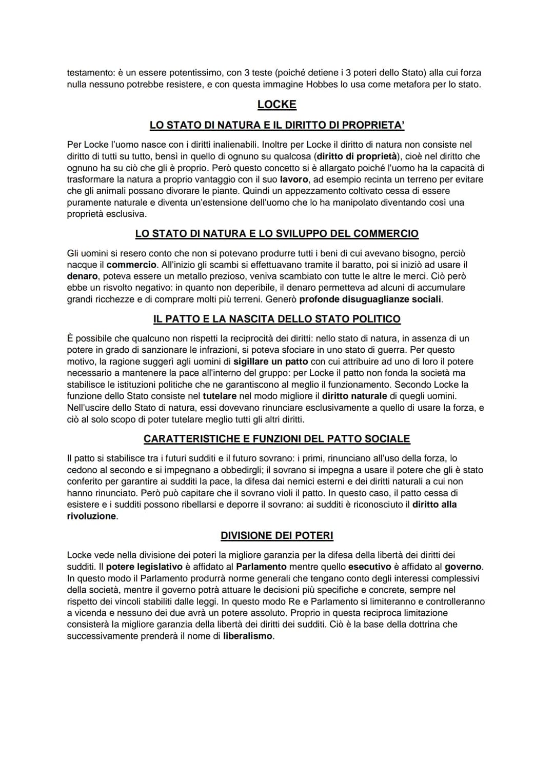 HOBBES
DEFINIZIONE STATO DI NATURA
Hobbes afferma che l'uomo nasce senza diritti e li acquisisce con la nascita del Governo. Lo stato di
nat