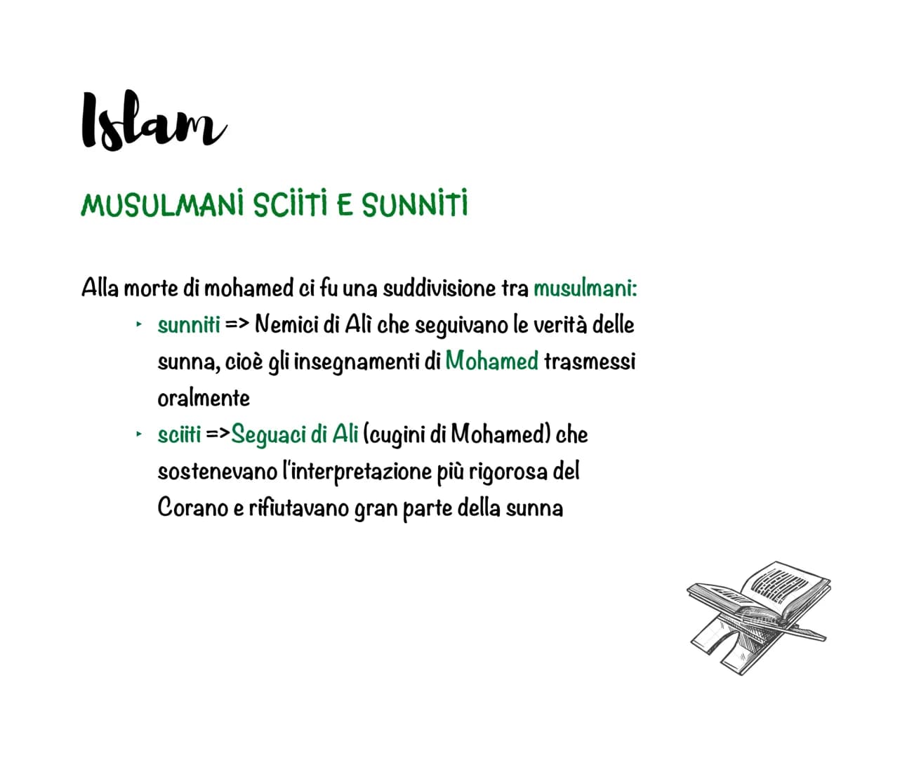 IL LIBRO SACRO
CURIOSITÀ
SIGNIFICATO
E SIMBOLO
LA PREGHIERA
LA MOSCHEA
Islam
f
ORIGINI
15 PRINCIPI
FONDAMENTALI
MUSULMANI
SCIITIE SUNNITI
MO