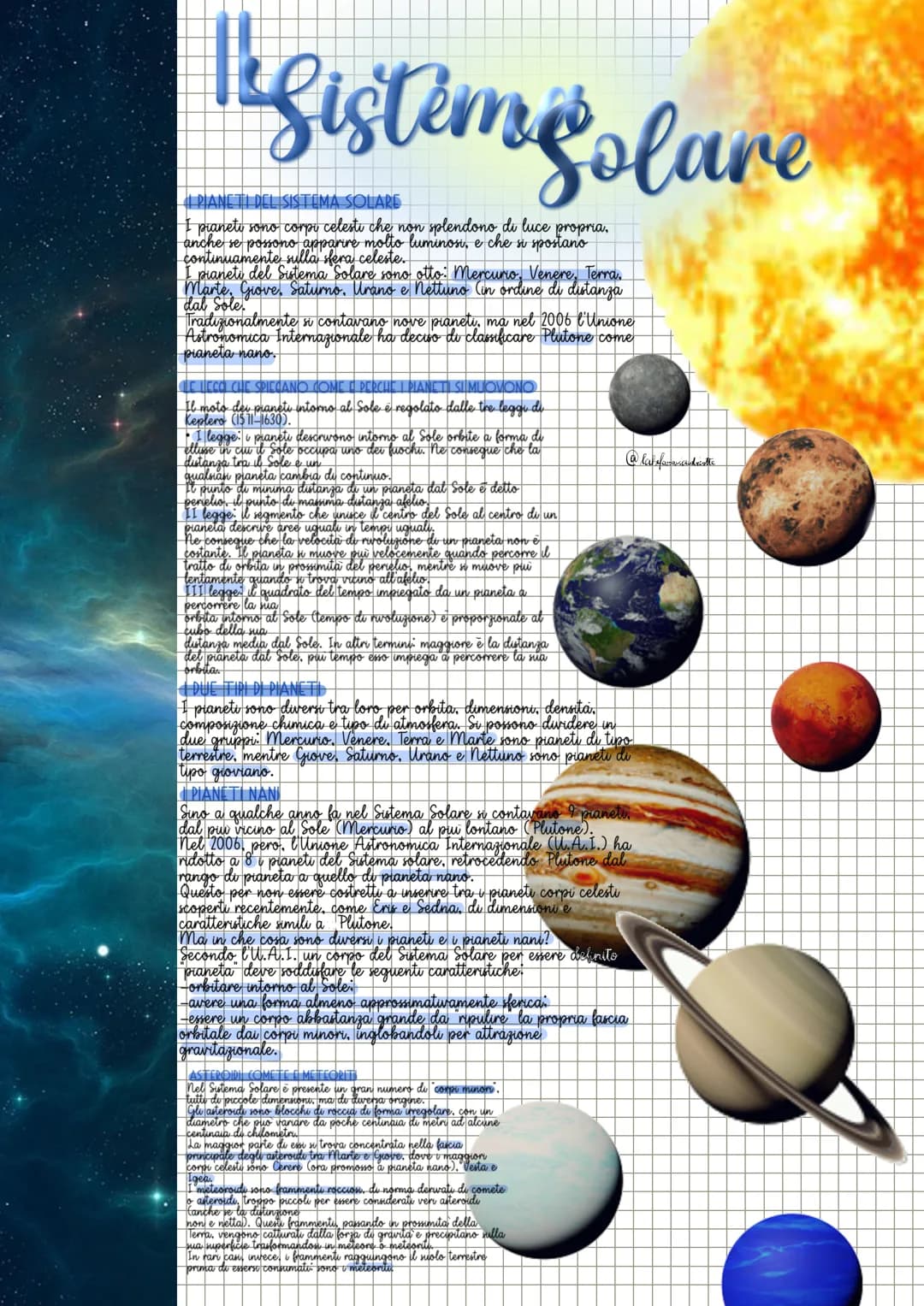 
<p>I pianeti del Sistema Solare sono 12 corpi celesti che non splendono di luce propria, ma possono apparire molto luminosi. Si spostano co