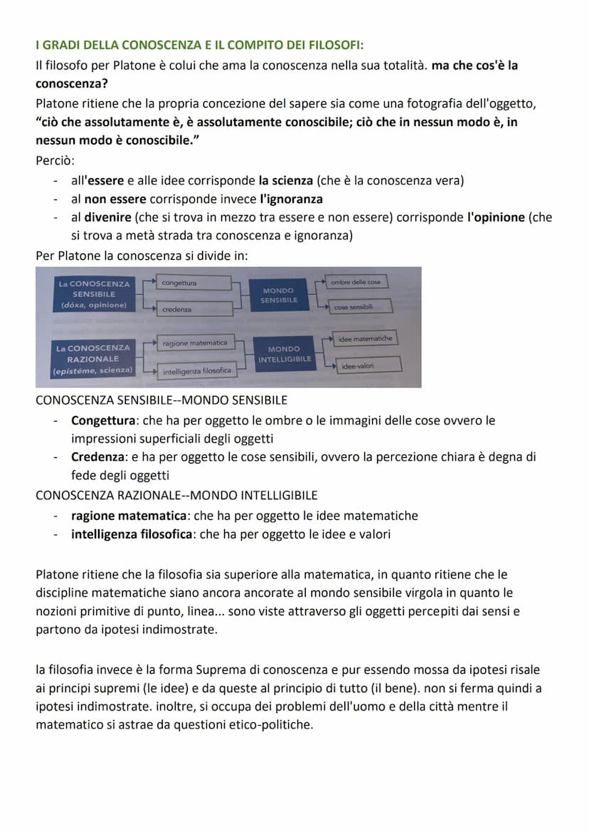 LA TEORIA DELLE IDEE:
Platone da molta importanza al metodo socratico delle definizioni, interpretandolo come il
primo passo verso un sapere