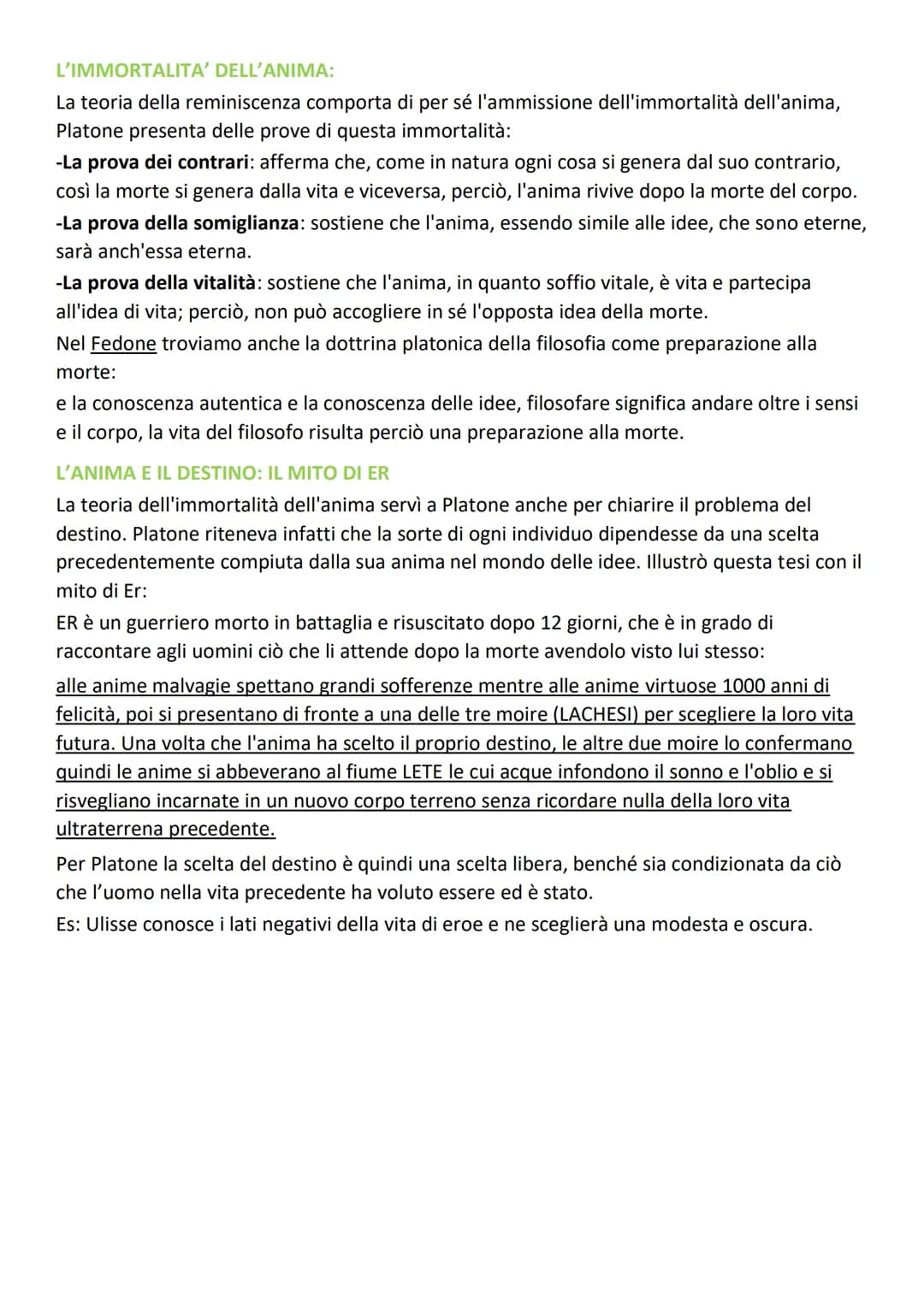LA TEORIA DELLE IDEE:
Platone da molta importanza al metodo socratico delle definizioni, interpretandolo come il
primo passo verso un sapere