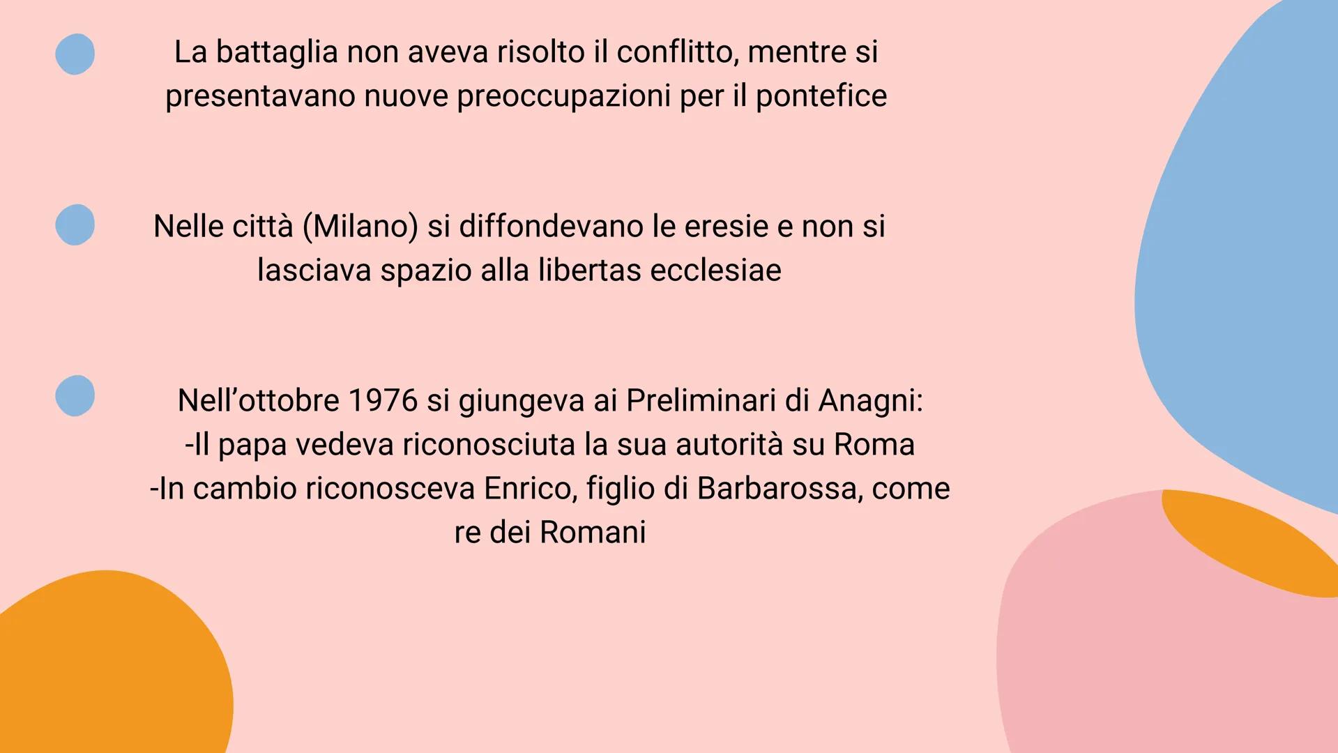 Alla morte di Corrado III (1152) venne eletto all'unanimità re di Germania Federico,
figlio di Giuditta di Baviera e di Federico di Svevia

