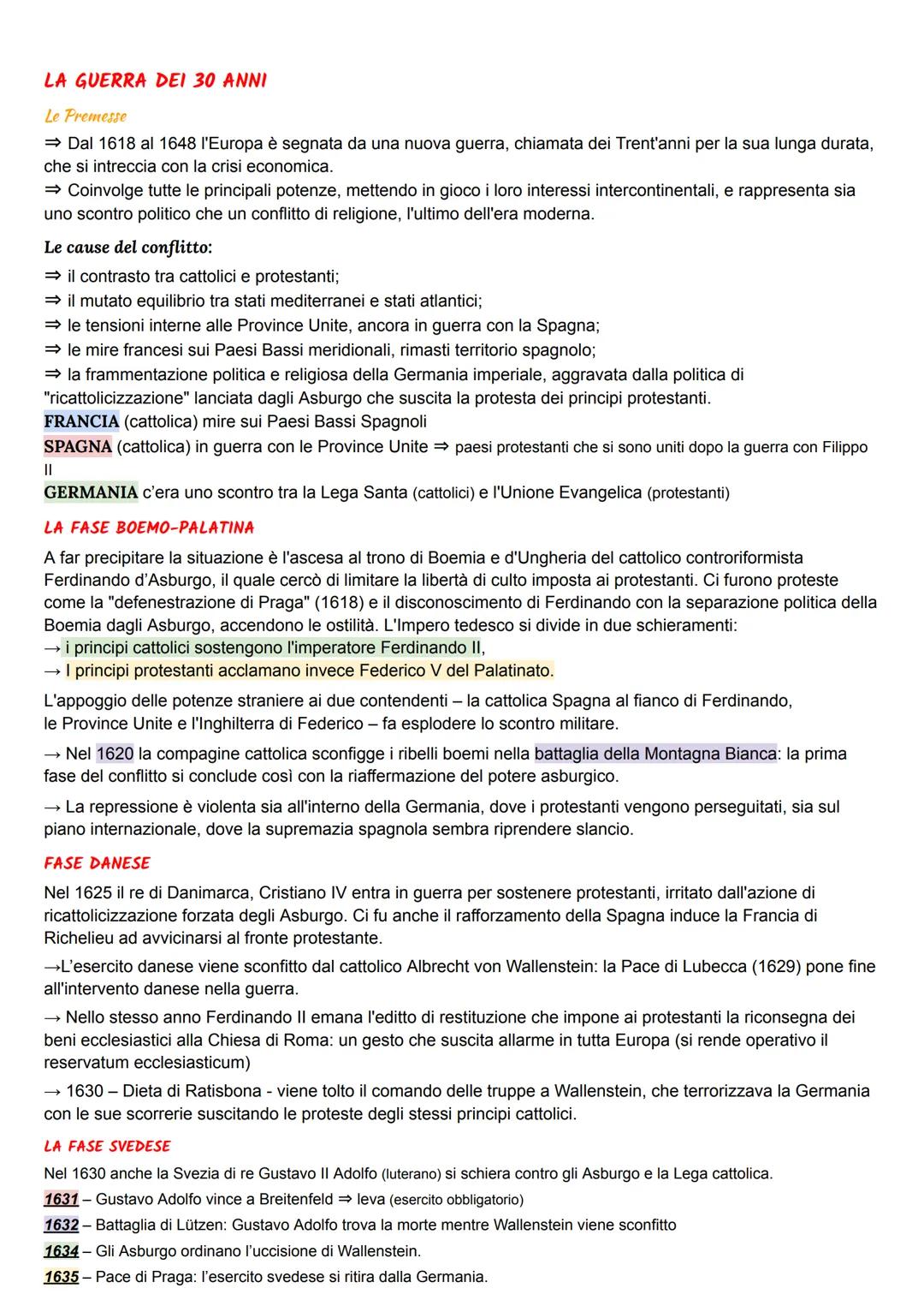 La Guerra dei Trent'anni