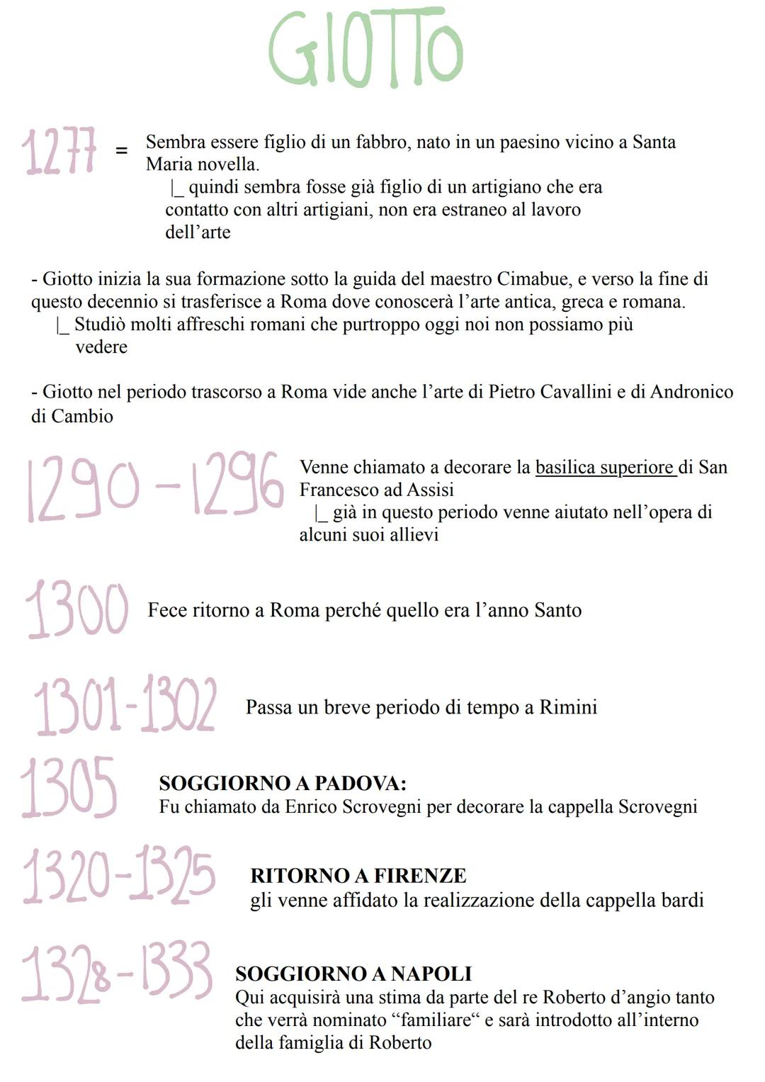  1277
GIOTTO
Sembra essere figlio di un fabbro, nato in un paesino vicino a Santa
Maria novella.
-
|_ quindi sembra fosse già figlio di un a