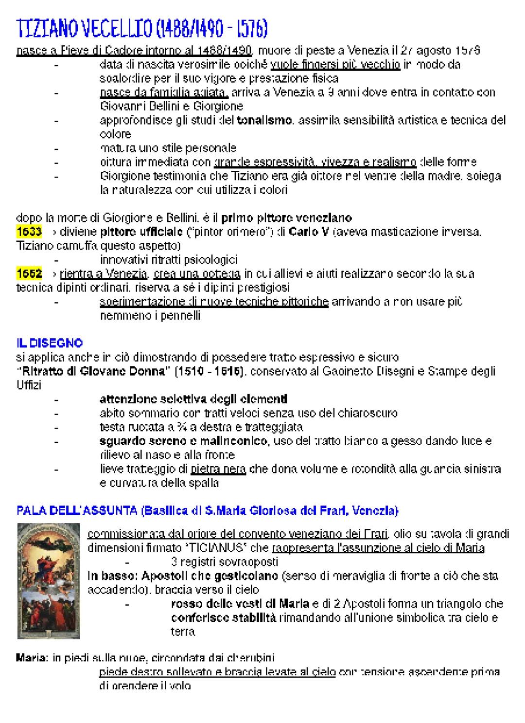 Tiziano Vecellio e le sue Opere Celebri