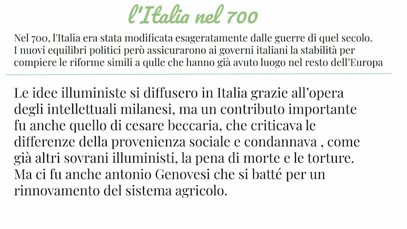 ILLUMINISMO
1750 Inghilterra, Francia ed Europa La storia dell'illuminismo
1751
Viene pubblicata la
prima Enciclopedia
che raccoglie tutti i