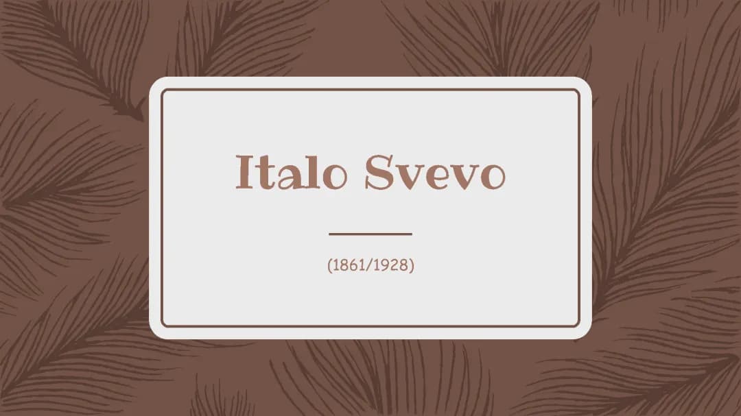 Italo Svevo: Vita, Opere e Morte - Riassunto Breve PDF