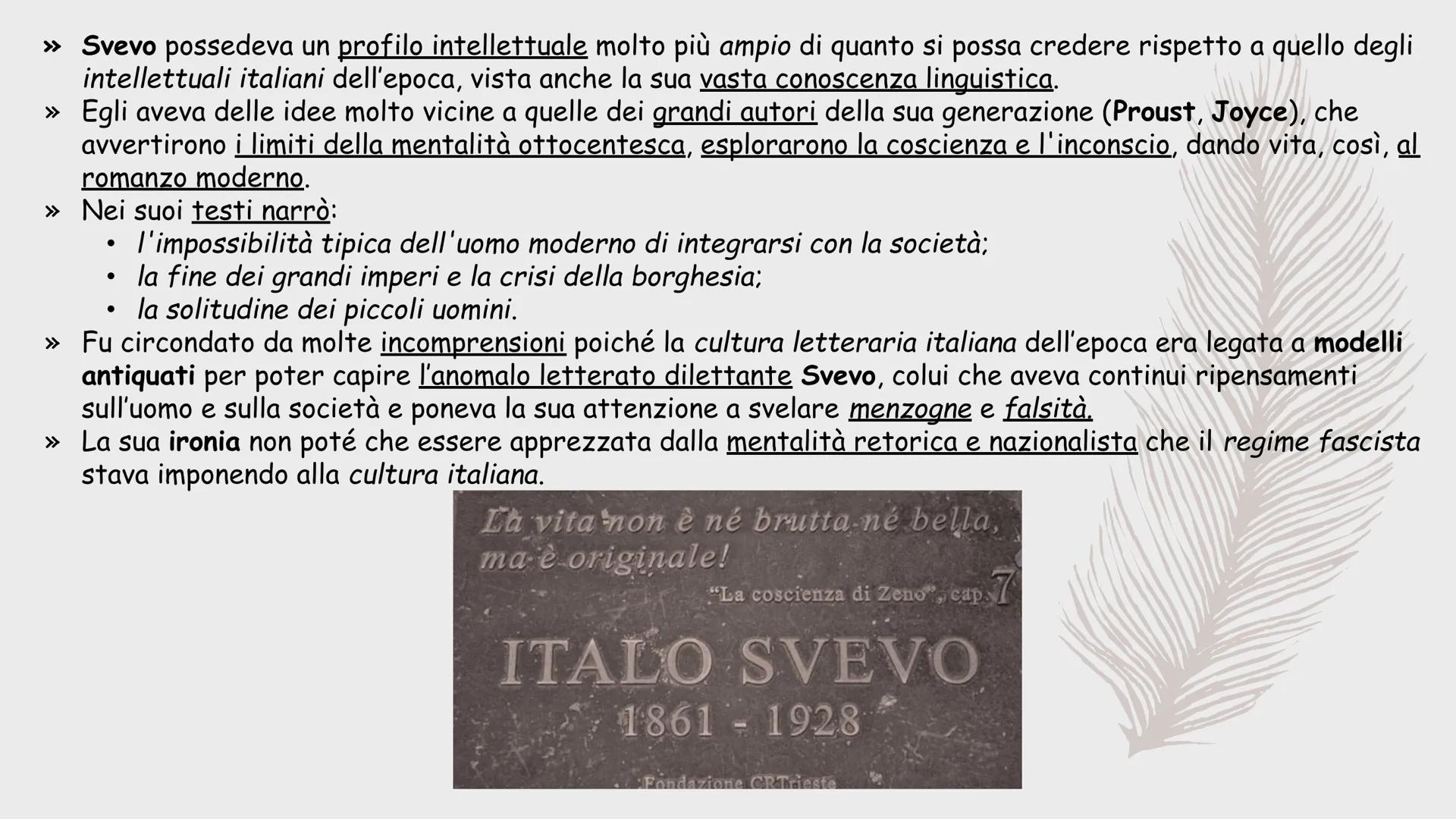 Italo Svevo
(1861/1928) Casa natale di Svevo
ACCIAIO ROSSE
DOMENATALI
IL 19 DICEMBRE
ETTORE SCHMIT
CHE COL NOME DI
ITALO SVEVO
SCRITTORE E R