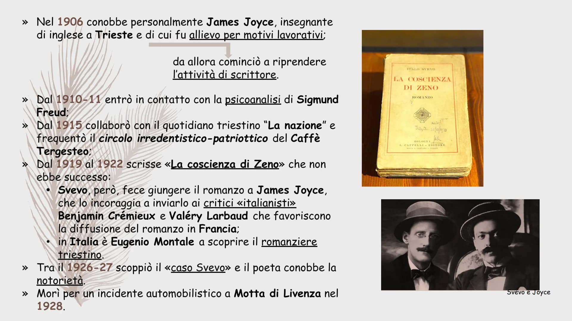 Italo Svevo
(1861/1928) Casa natale di Svevo
ACCIAIO ROSSE
DOMENATALI
IL 19 DICEMBRE
ETTORE SCHMIT
CHE COL NOME DI
ITALO SVEVO
SCRITTORE E R