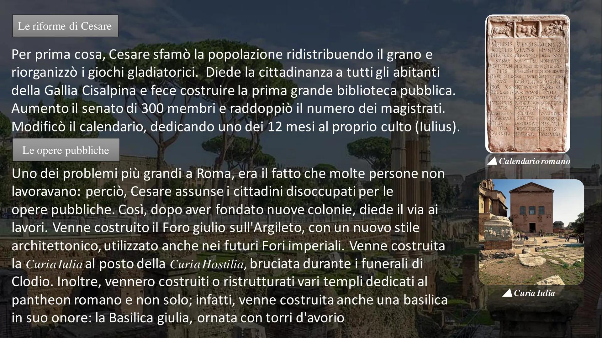 
<h2 id="introduzione">Introduzione</h2>
<p>Caivs Ivlius Caesar, noto come Giulio Cesare, è stato un personaggio di grande rilievo nella sto