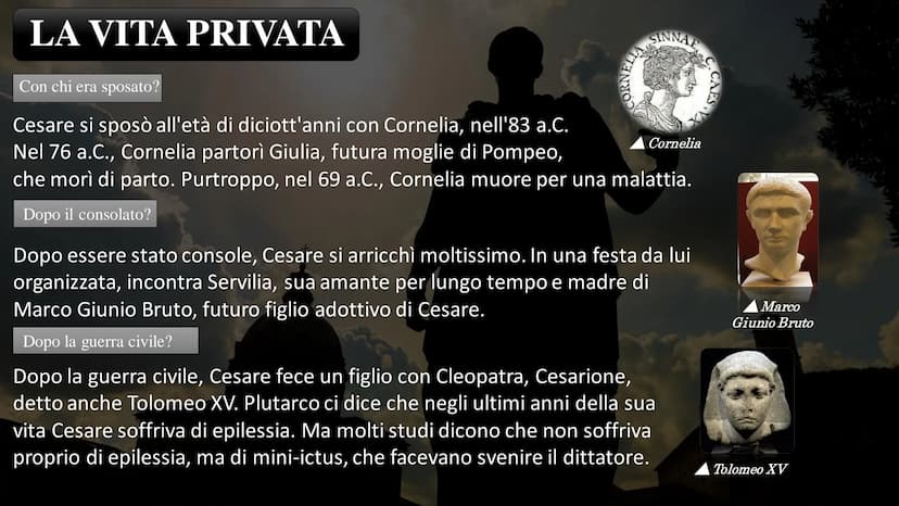 
<h2 id="introduzione">Introduzione</h2>
<p>Caivs Ivlius Caesar, noto come Giulio Cesare, è stato un personaggio di grande rilievo nella sto