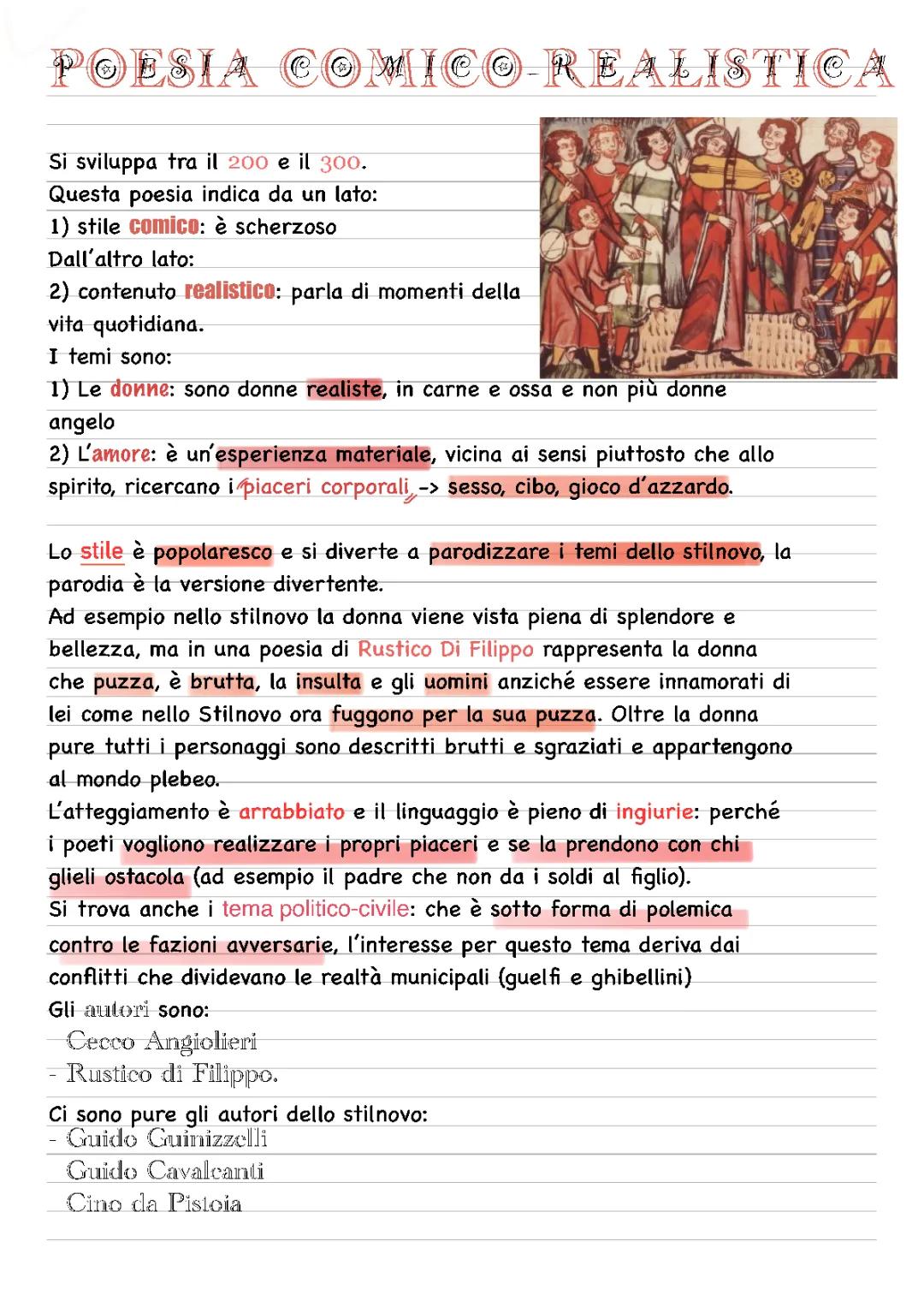 Scopri la Poesia Comico-Realistica: Cecco Angiolieri e il Duecento e Trecento