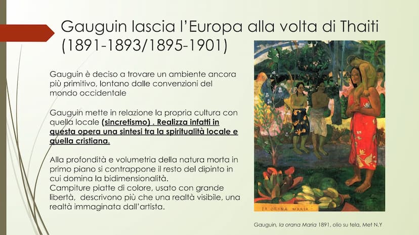 Paul Gauguin
Parigi 1848- Polinesia 1903
Gauguin dopo la nascita a Parigi trascorre l'infanzia in Perù.
Tornato in Francia, si stabilisce nu