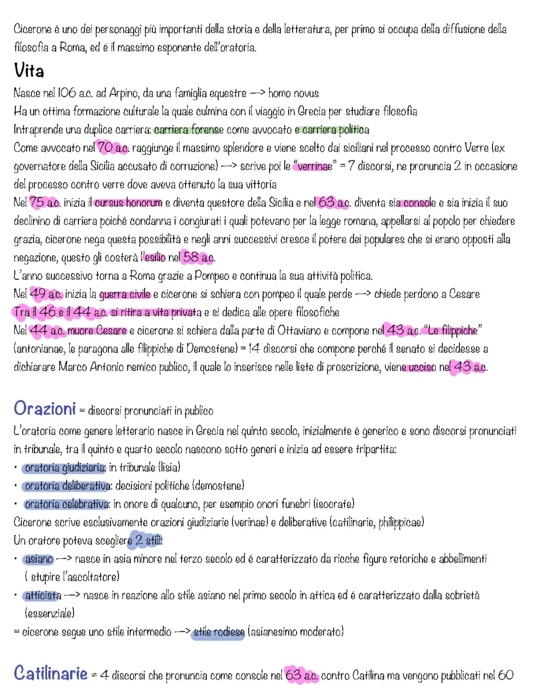 La Vita di Cicerone e le sue Opere Importanti PDF