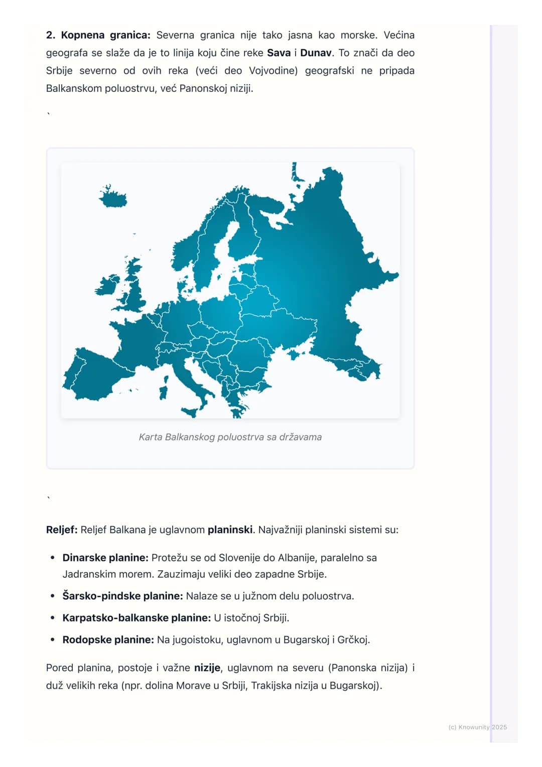# Srbija kao deo Balkanskog
poluostrva

Uvod - Šta je Balkansko poluostrvo?

Balkansko poluostrvo je veliki deo kopna u jugoistočnoj Evropi.
