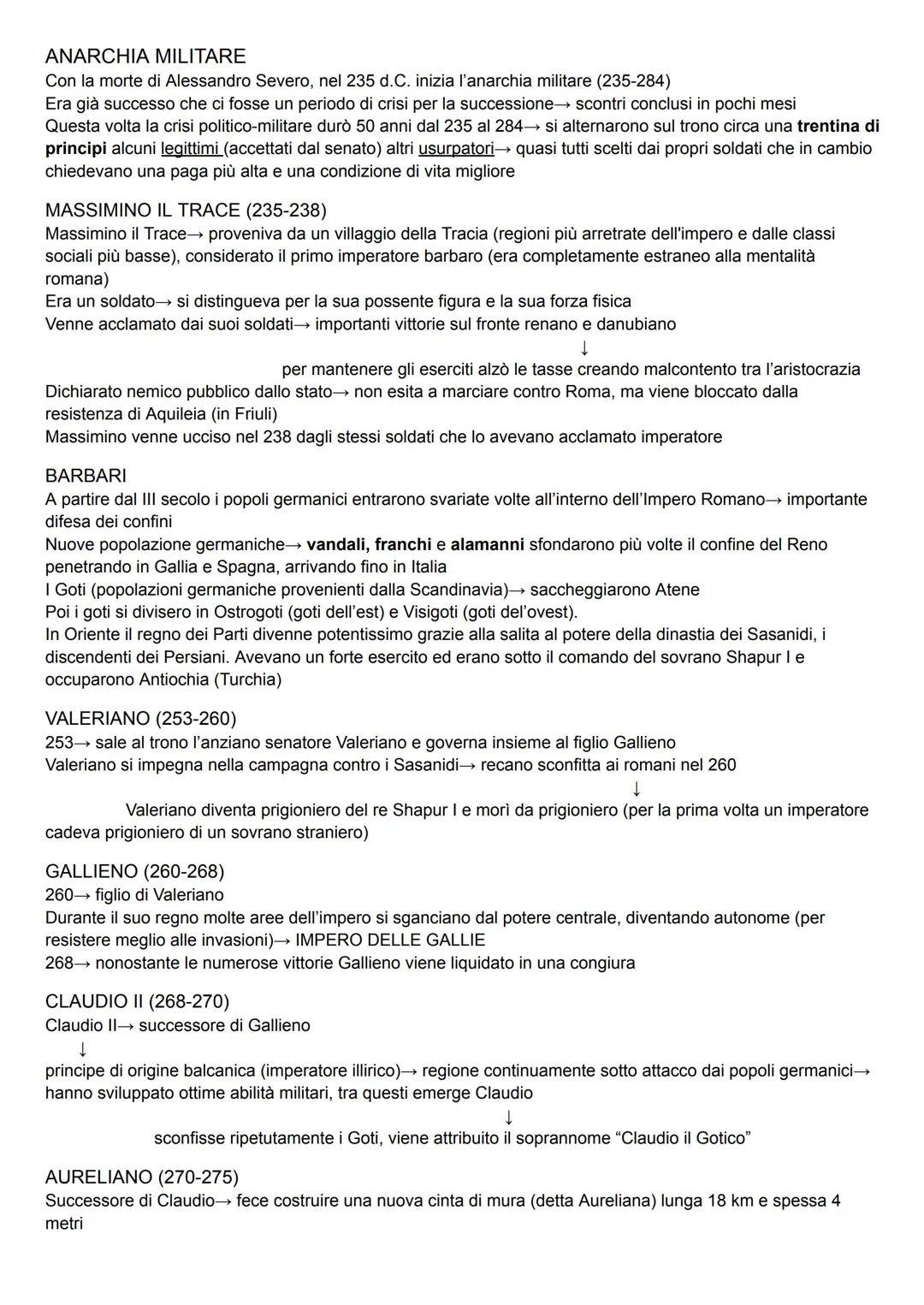 # ANARCHIA MILITARE
Con la morte di Alessandro Severo, nel 235 d.C. inizia l'anarchia militare (235-284)
Era già successo che ci fosse un pe