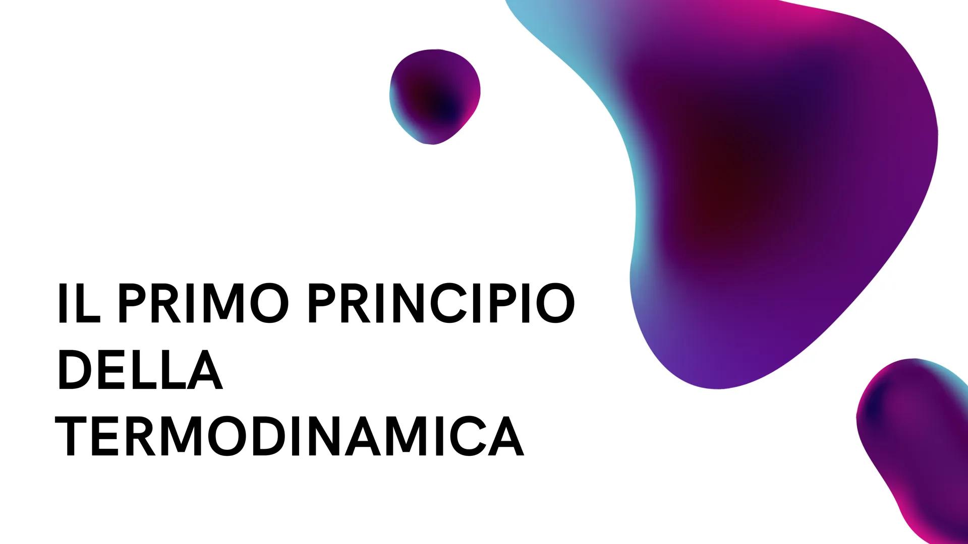 # IL PRIMO PRINCIPIO

DELLA

TERMODINAMICA cos'è la termodinamica?

la TERMODINAMICA studia le leggi con cui i
sistemi scambiano (cioè cedon
