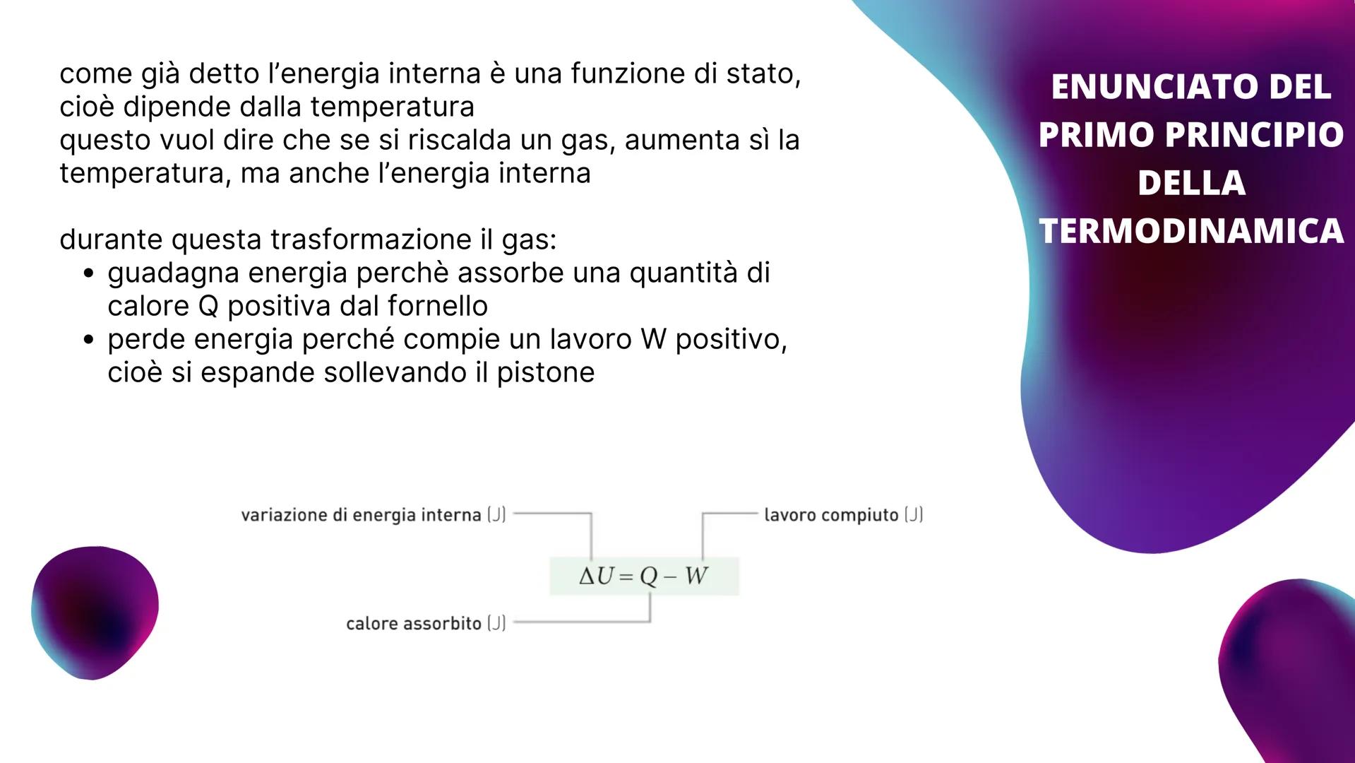 # IL PRIMO PRINCIPIO

DELLA

TERMODINAMICA cos'è la termodinamica?

la TERMODINAMICA studia le leggi con cui i
sistemi scambiano (cioè cedon