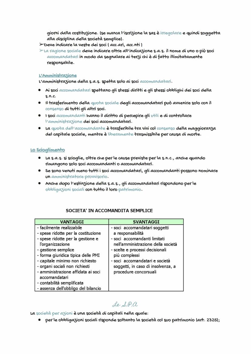 Le Società
L'impresa può essere esercitata da:
● Una sola persona: impresa individuale
Diverse persone: impresa collettiva/società
-> La soc