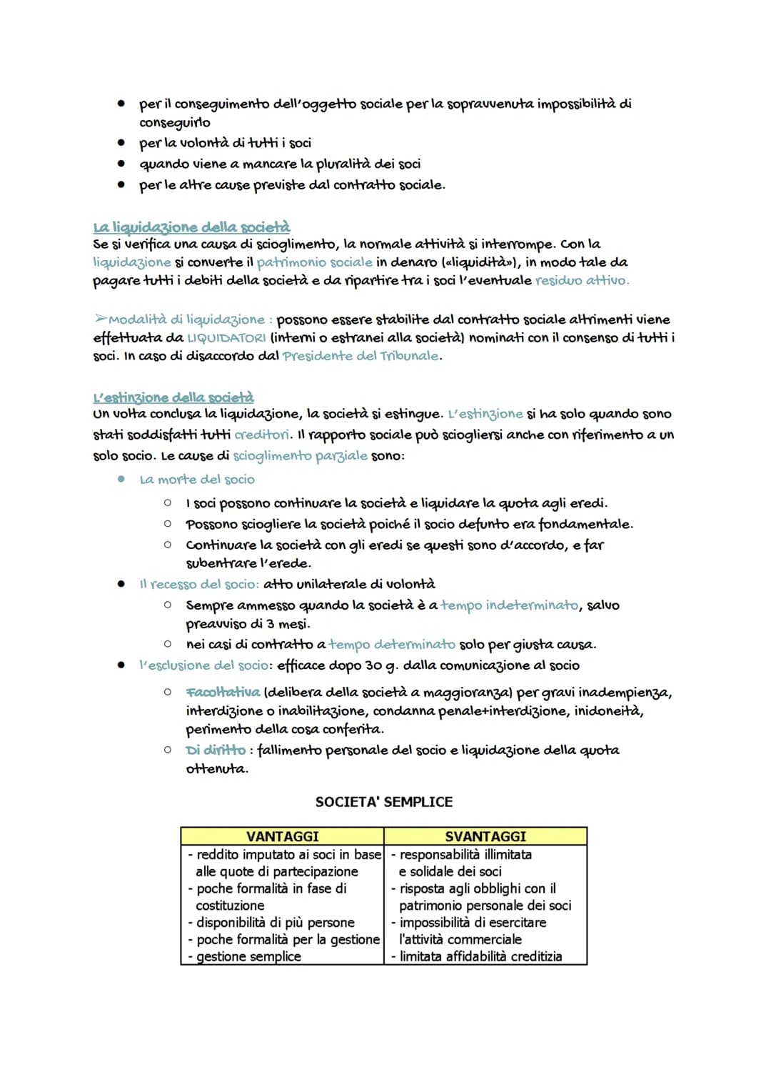 Le Società
L'impresa può essere esercitata da:
● Una sola persona: impresa individuale
Diverse persone: impresa collettiva/società
-> La soc