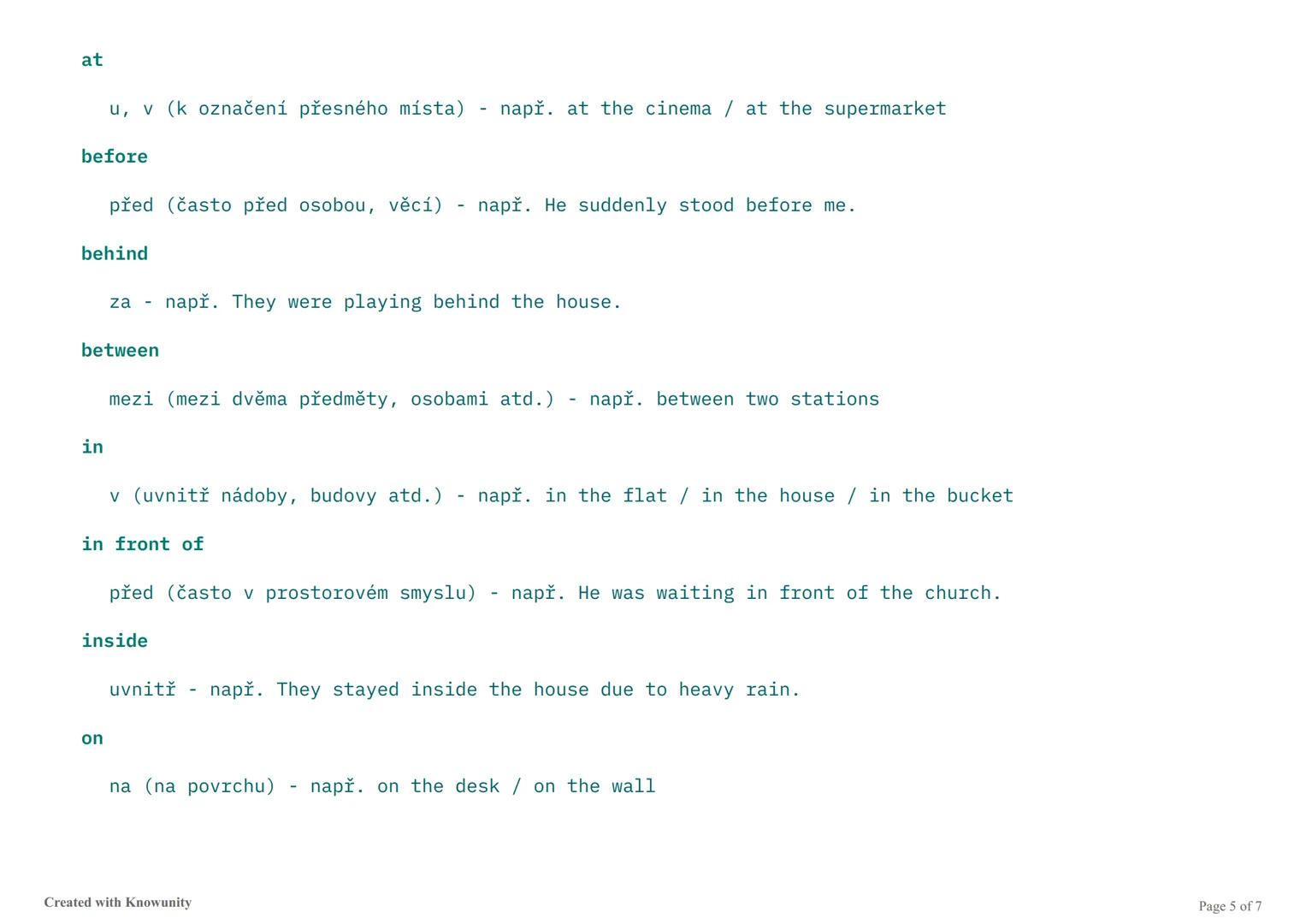 # Předložky v angličtině

Podrobné vysvětlení anglických předložek, jejich použití a umístění ve větách.

## Co jsou předložky?

Předložky (