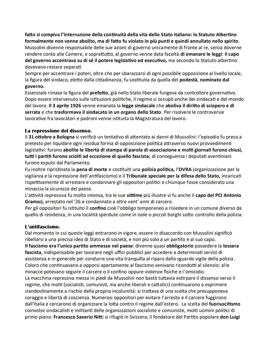 L'ITALIA FASCISTA
1) La transizione dallo Stato liberale allo Stato fascista.
Una fase transitoria.
Abbiamo detto che quando Mussolini fu pr