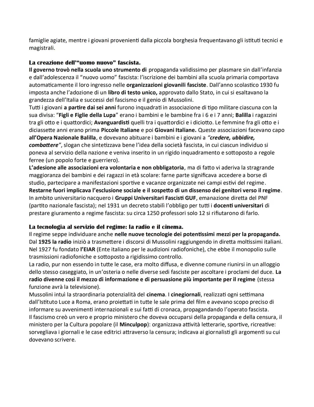 L'ITALIA FASCISTA
1) La transizione dallo Stato liberale allo Stato fascista.
Una fase transitoria.
Abbiamo detto che quando Mussolini fu pr