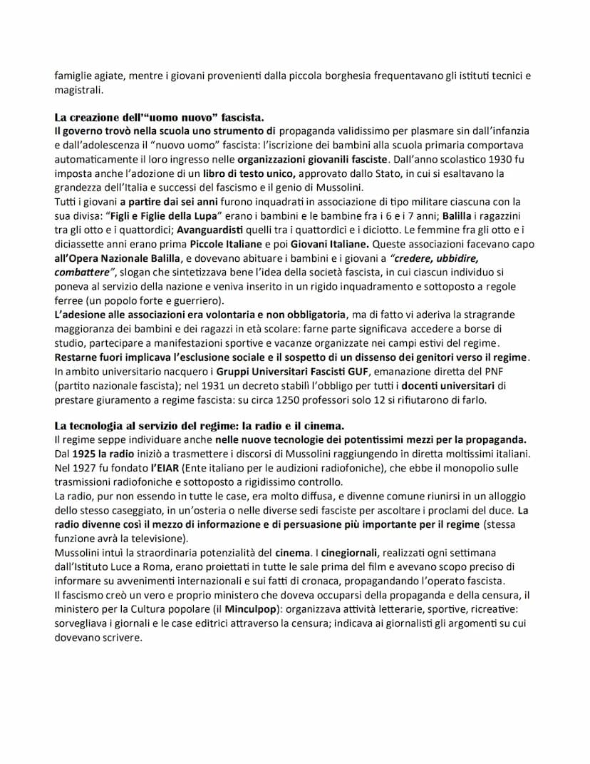 L'ITALIA FASCISTA
1) La transizione dallo Stato liberale allo Stato fascista.
Una fase transitoria.
Abbiamo detto che quando Mussolini fu pr