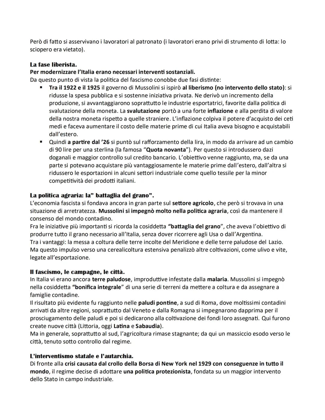 L'ITALIA FASCISTA
1) La transizione dallo Stato liberale allo Stato fascista.
Una fase transitoria.
Abbiamo detto che quando Mussolini fu pr