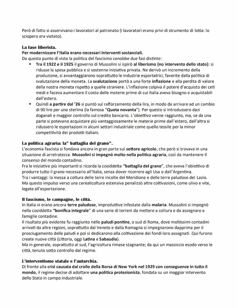 L'ITALIA FASCISTA
1) La transizione dallo Stato liberale allo Stato fascista.
Una fase transitoria.
Abbiamo detto che quando Mussolini fu pr