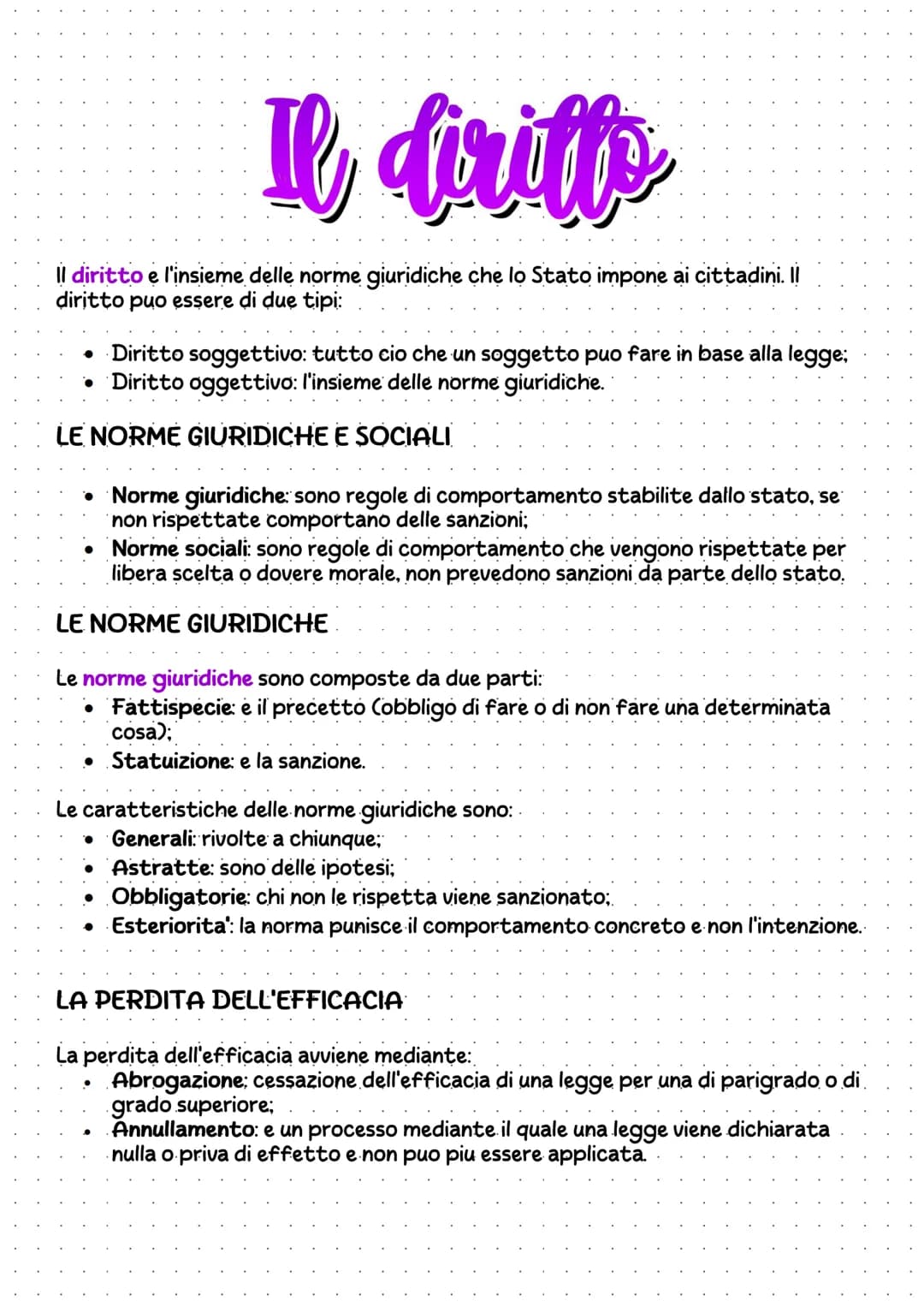 Il
Il diritto e l'insieme delle norme giuridiche che lo Stato impone ai cittadini. Il
diritto puo essere di due tipi:
• Diritto soggettivo: 