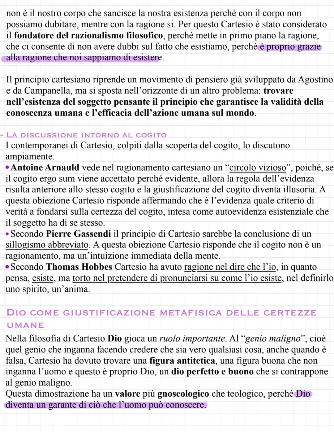 Cartesio
Appartiene alla filosofia del seicento e del settecento, periodo di grande fermento
dovuto appunto anche alla rivoluzione scientifi