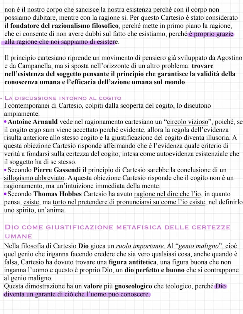 Cartesio
Appartiene alla filosofia del seicento e del settecento, periodo di grande fermento
dovuto appunto anche alla rivoluzione scientifi