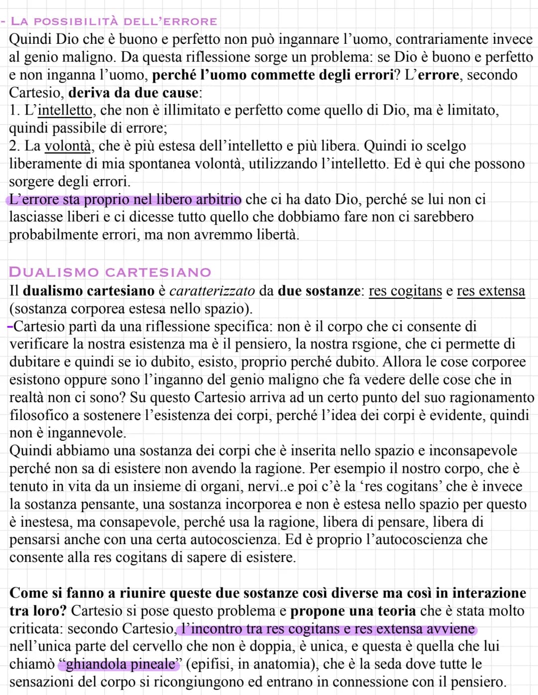Cartesio
Appartiene alla filosofia del seicento e del settecento, periodo di grande fermento
dovuto appunto anche alla rivoluzione scientifi