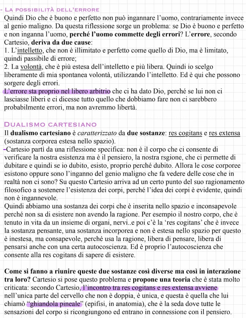 Cartesio
Appartiene alla filosofia del seicento e del settecento, periodo di grande fermento
dovuto appunto anche alla rivoluzione scientifi